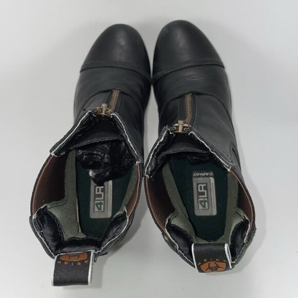 Ariat Devon III Zip Paddock Boot Girls Big Kids Youth Size 4 Black Leather - Picture 6 of 11